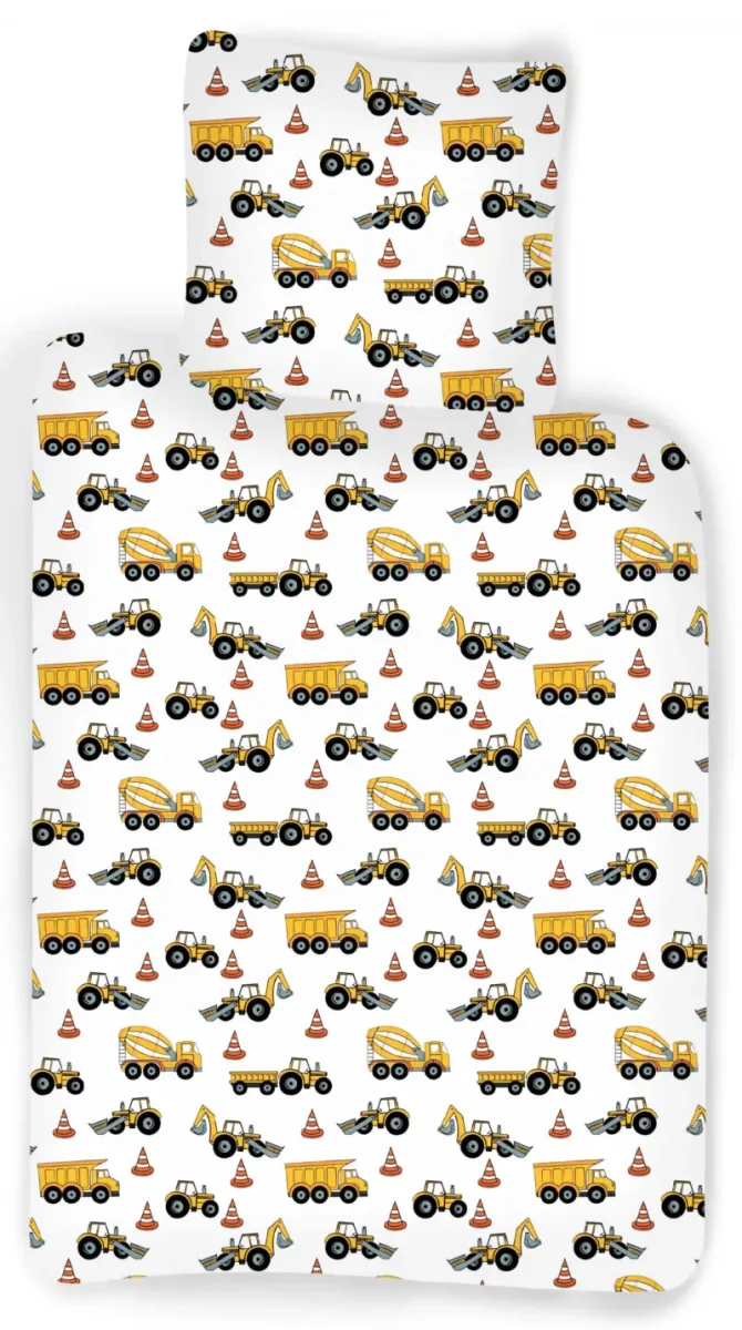 Sweet Home werkvoertuigen dekbedovertrek 140 x 200 cm 60 x 63 cm - Afbeelding 2
