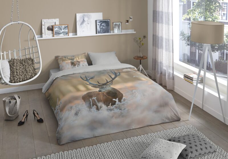 Good Morning Dekbedovertrek “hert” – Multi – (140×200 cm) – Katoen Flanel - Afbeelding 3