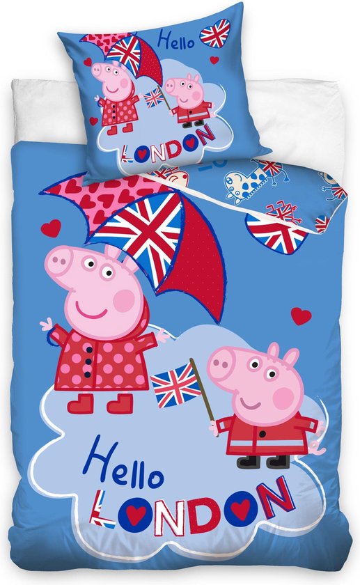 Peppa Pig Dekbedovertrek Hello London 140 x 200 cm katoen - Afbeelding 2