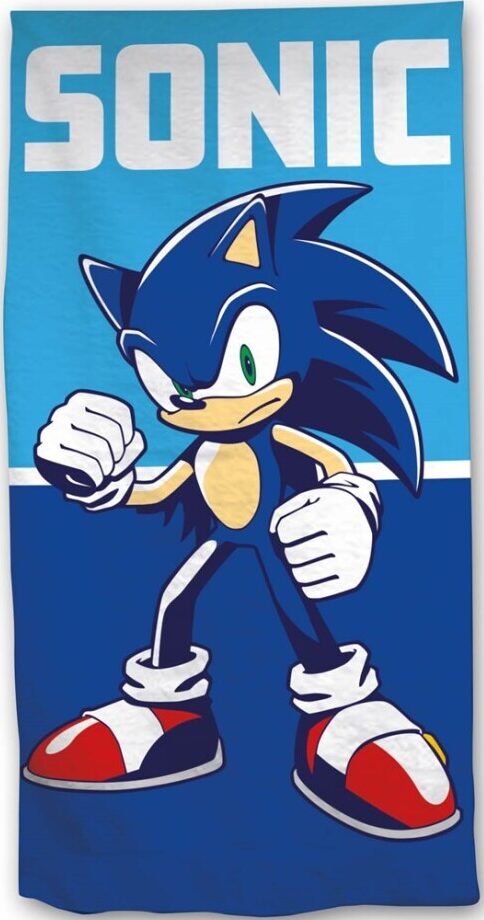 Sonic blauw strandlaken 70 x 140 cm – polyester - Afbeelding 3