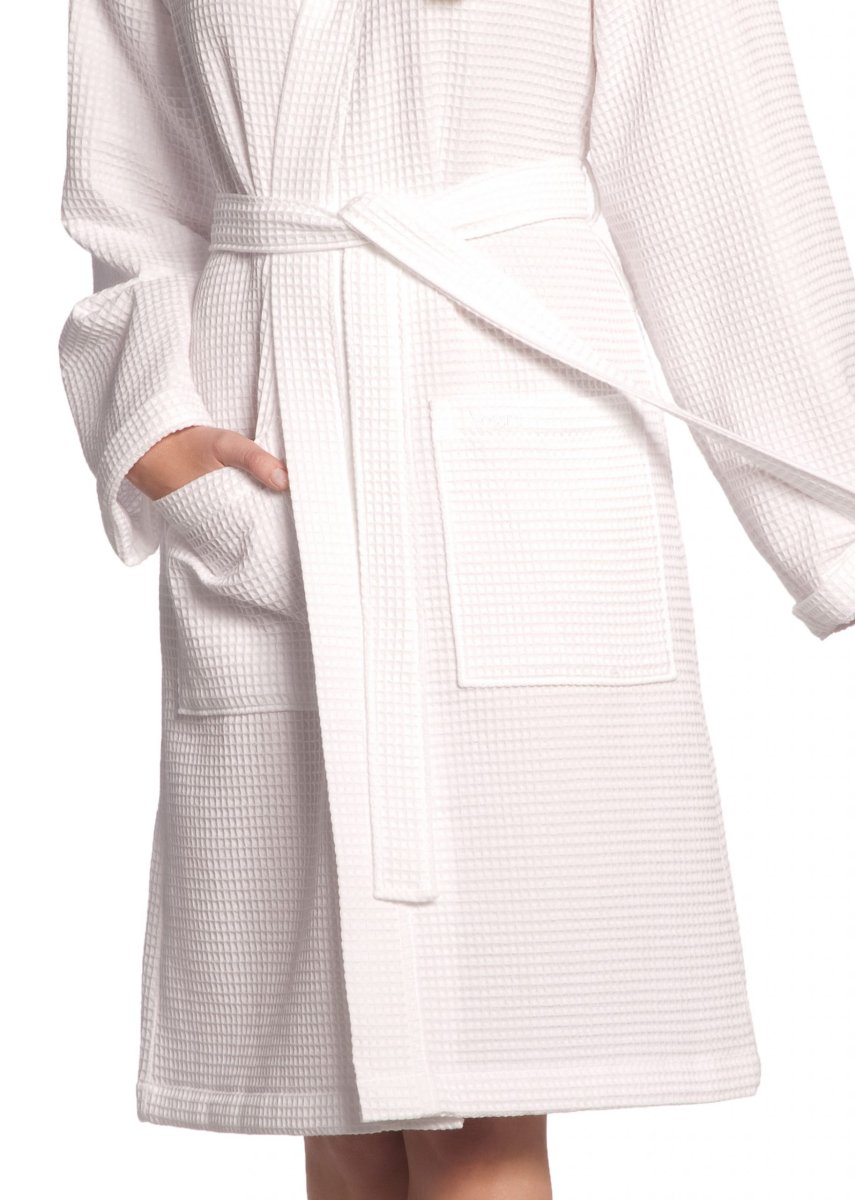 Korte witte wafelkimono van Vossen - Afbeelding 6