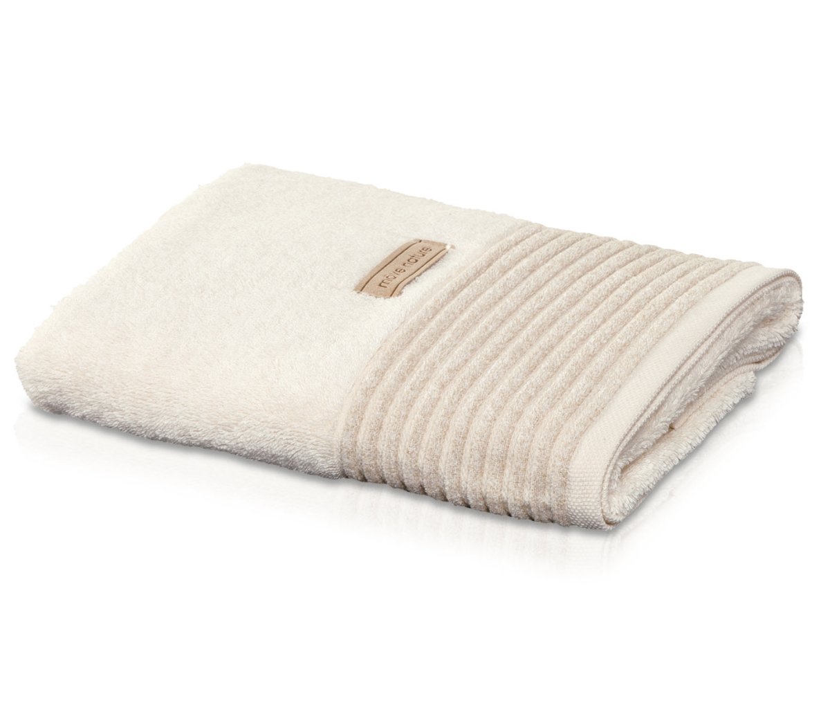 Luxe saunabadlaken natureltint met beige bies van Möve - Afbeelding 3